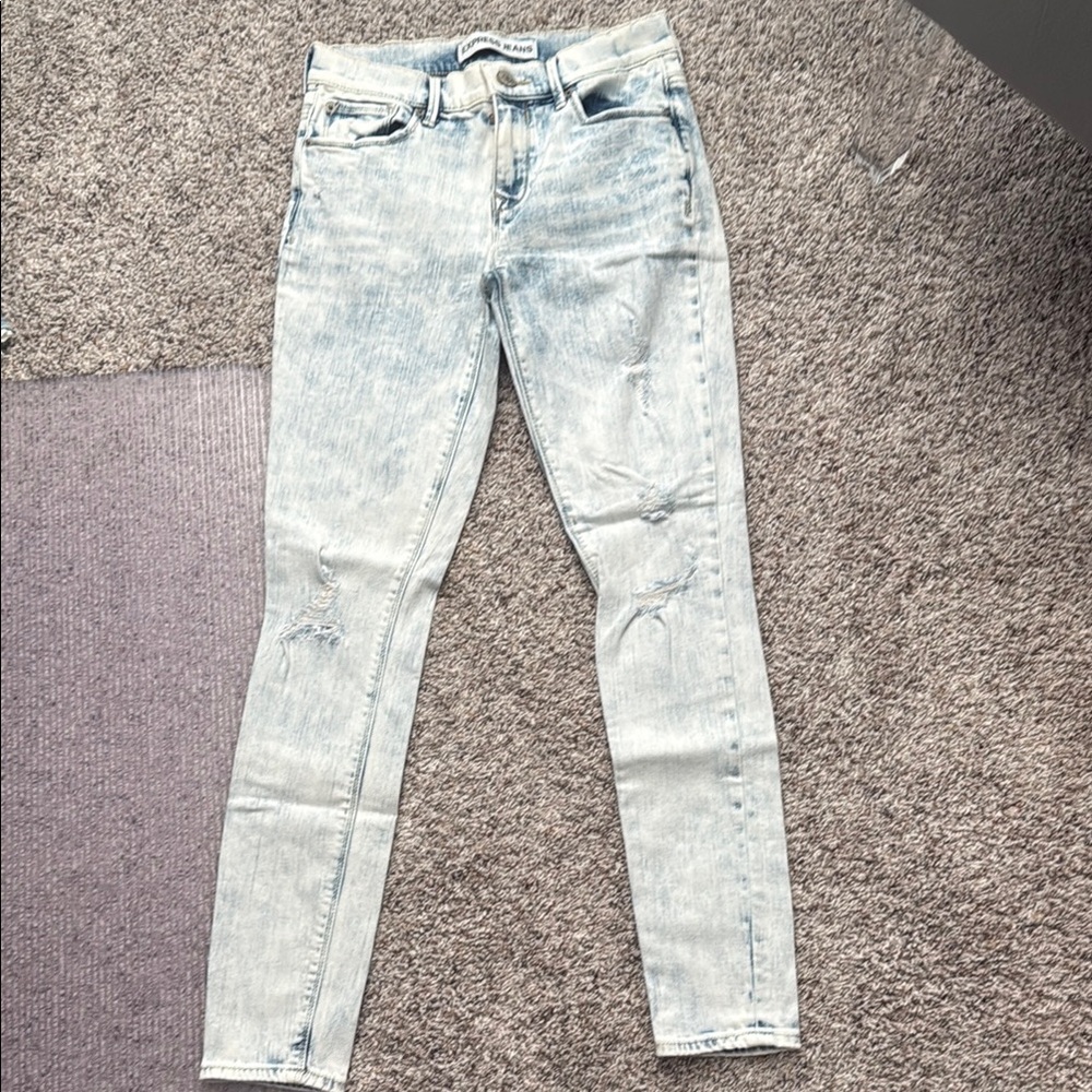 Express Light Blue Distressed Jeans